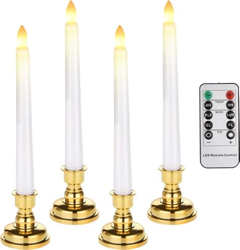 Cimetech Led Flameless Candles Taper Candle Lights Waterproof Battery