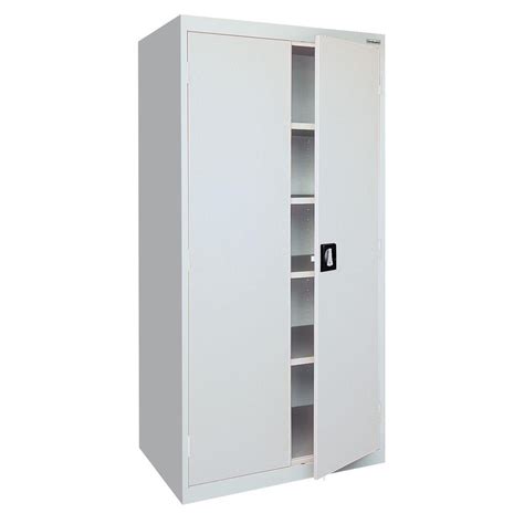 1 drawer 2 door base storage cabinet in white. HDX 35 in. W 4 Shelf Plastic Multi-Purpose Cabinet in Gray ...