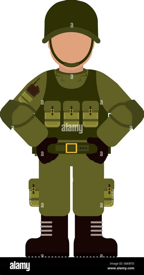 Soldier Icon Armed Forces Design Graphic Vector Stock Vector Image