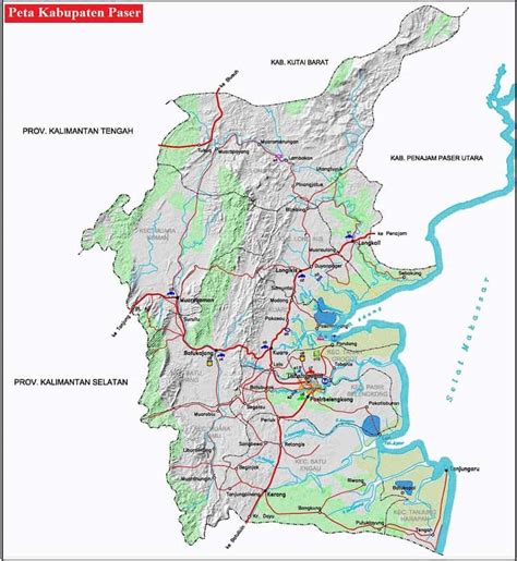 Peta Kabupaten Paser Terbaru Gambar Hd Lengkap Dan Keterangannya