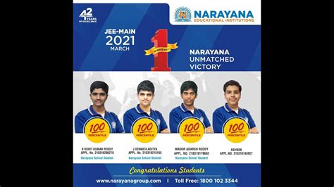 JEE Main 2021 Phase II Narayana Toppers Interview 100 Percentiles