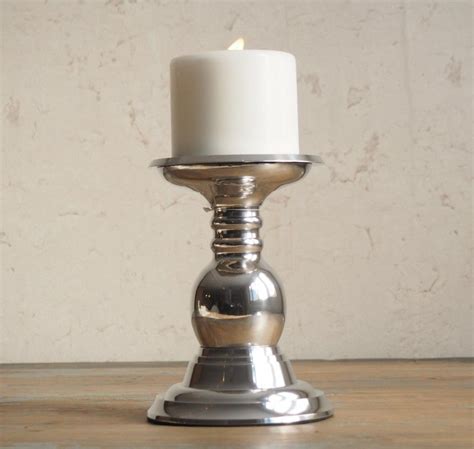 Silver Pillar Candle Holders Silver Pillar Candlesticks Za Za Homes