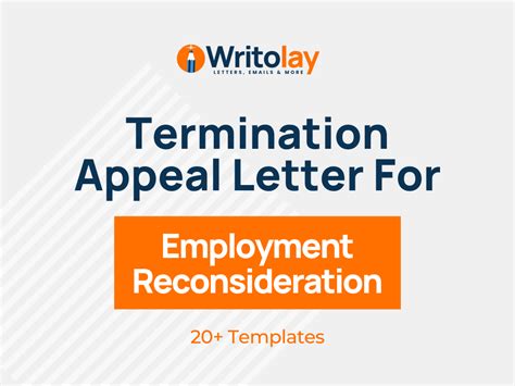 Termination Appeal Letter For Employment Reconsideration Writolay