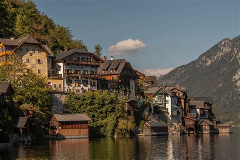 1080p Austria Home Mountains Lake Hallstatt Water Lake Hallstatt