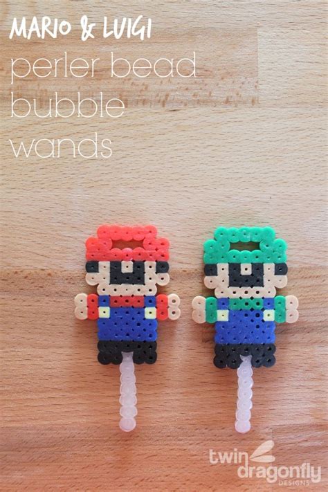 Mario And Luigi Perler Bead Bubble Wand Pattern Homemade