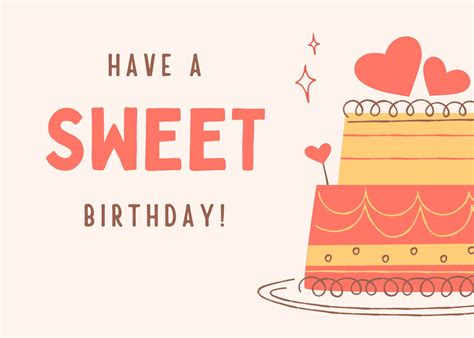 Have A Sweet Birthday Card Template Etsy