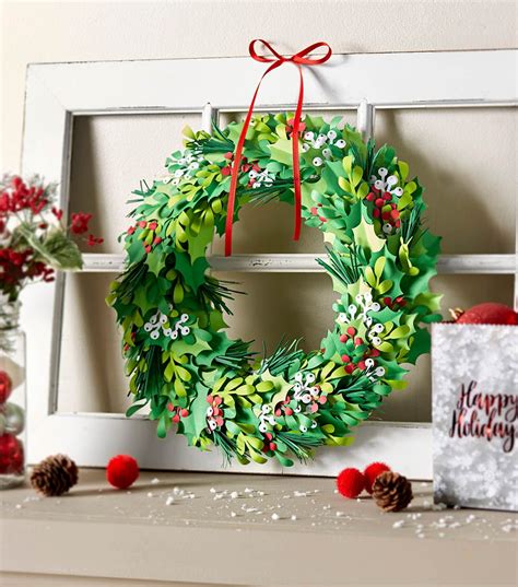 how to make a cricut paper wreath christmas card crafts christmas door decorations christmas