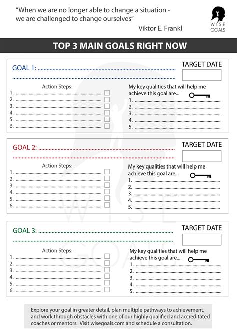 Stylish Goal Setting Worksheets To Print Pdf Free