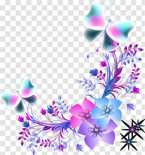 Butterfly Flower Euclidean Vector Color Light Colorful Flowers Of