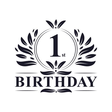 1 Years Birthday Logo 1st Birthday Celebration 8736499 Vector Art At