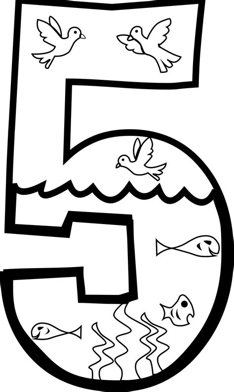 In 6 days, god created the world in which we live, and the 7th day was a day of divine rest. Clipart Creation Day 5 Coloring Page Sketch Coloring Page ...