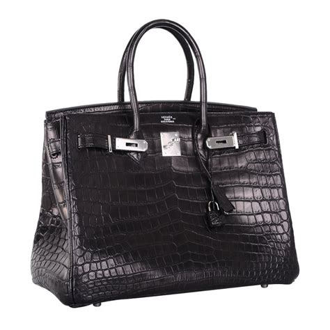 Hermes Birkin Bag 35cm Black Matte Crocodile Phw Stunning Hello