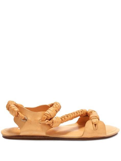 Interwoven Design Leather Sandals From Jil Sander Featuring Light Brown