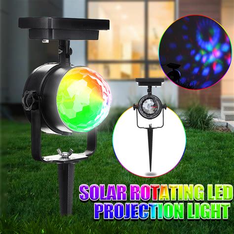 Solar Power Garden Rotating Lights Outdoor Landscape Path Yard