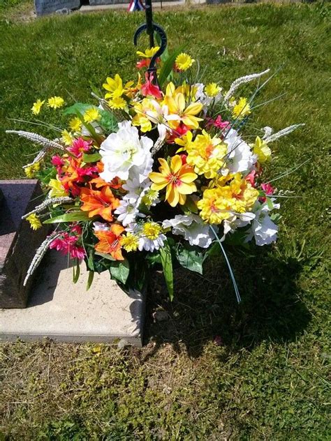 In lieu of flowers.(for henry)'. Multi colored hanging basket | Memorial Flowers ...