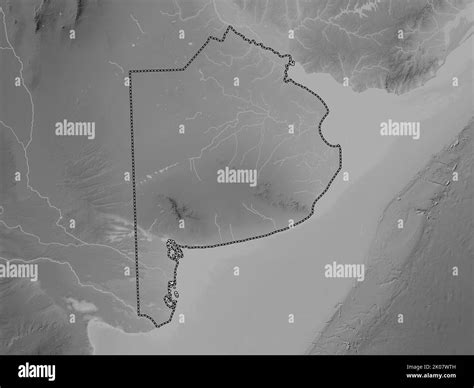 Buenos Aires Province Of Argentina Grayscale Elevation Map With Lakes