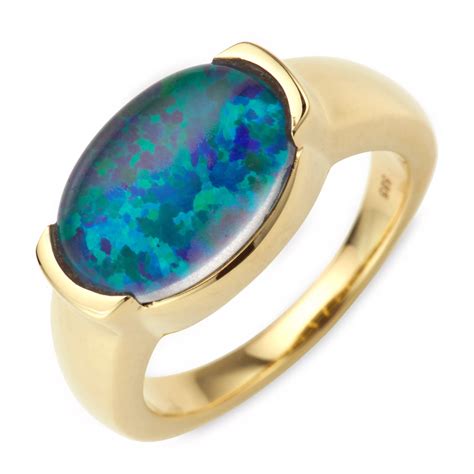Australischer Opal Ring Ca 350ct Ovalschliff Gold 585 Qvcde