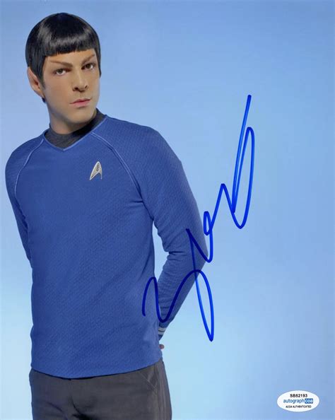 Zachary Quinto Signed 8x10 Photo Star Trek Autographed Acoa Zobie Productions