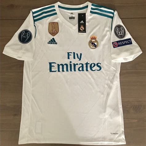 Retro Real Madrid Home Soccer Jersey 20172018 Ucl Patch Men Etsy