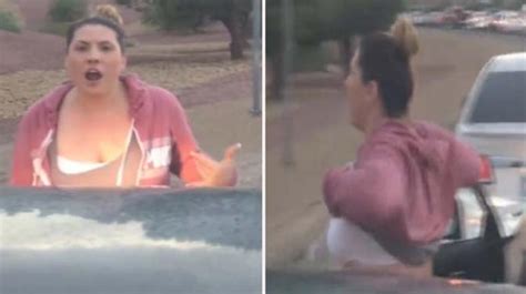 Video Us Woman Flashes Hurls Abuses At Driver After Their Cars