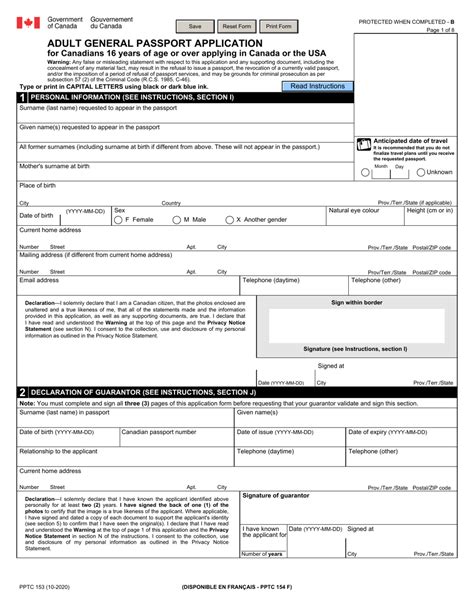 Form Pptc153 Fill Out Sign Online And Download Fillable Pdf Canada