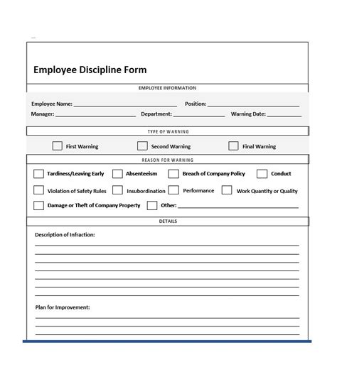 Free Printable Employee Disciplinary Forms Printable Forms Free Online