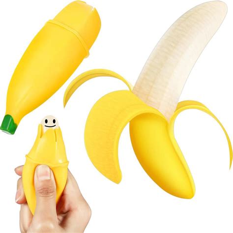 banana toys elastic simulation peeling banana squeeze toy healing fun stress reliever anti