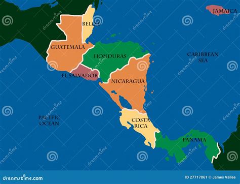 Mapa De América Central Imagem De Stock Imagem 27717061