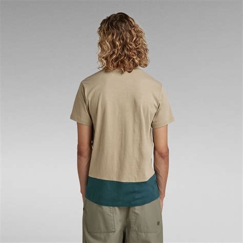 Hard Core Denim Color Block T Shirt Beige G Star Raw®