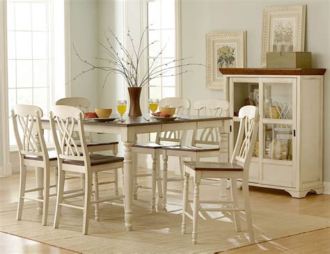 Ohana 2 Tone Butterfly Leaf Extendable Counter Height Dining Room Set