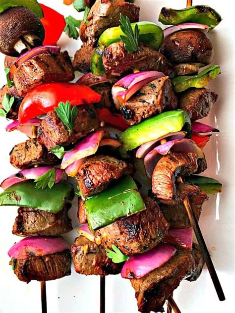 Grilled Steak Kabobs Marinated With Vegetables ~ A Gouda Life Recipe