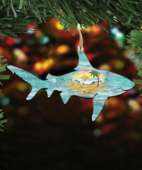 The Holiday Aisle Shark Scenic Hanging Shaped Ornament Wayfair