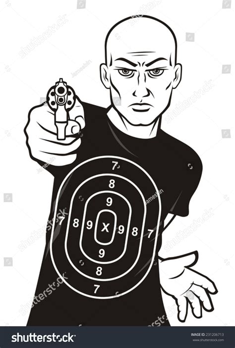 Target Man Shooting Range Stock Vector Illustration 231206713