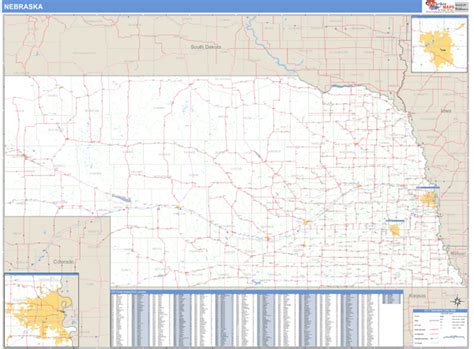 Nebraska Zip Code Wall Map Basic Style By Marketmaps