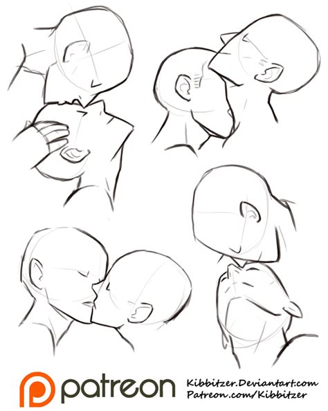 Anime Poses Kissing Drawing Base Suki Wallpaper
