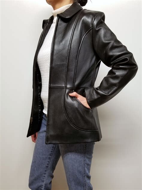 Women Real Lambskin Leather Bomber Jacket Color Black Women Leather