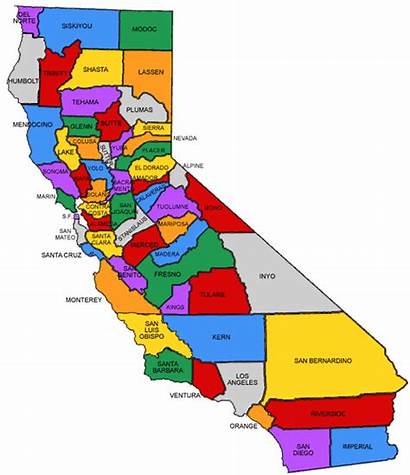 California Map Counties County State Southern Angeles
