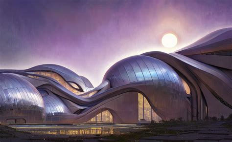 Krea Ai Exterior Shot Of Utopian Architecture Building Wit