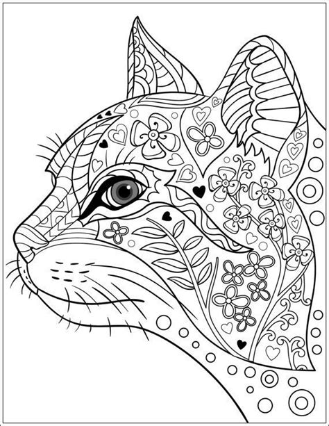 More 100 coloring pages from coloring pages for adults category. Cat Coloring Pages for Adults | Cat coloring book, Cat ...