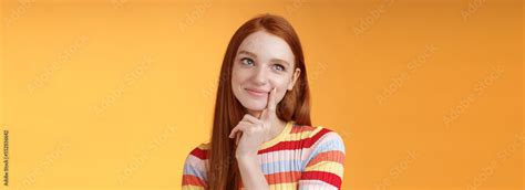 Happy Tender Feminine Redhead 20s Girl University Student Smiling