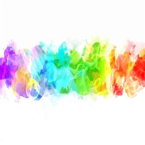 Rainbow Watercolor Brush Strokes Background Vector Version Stock