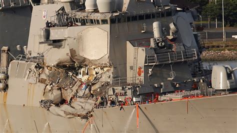 Us Warship Stayed On Deadly Collision Course Despite Warning Container