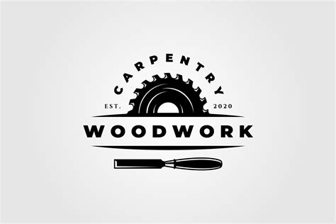 Vintage Carpentry Woodwork Logo Vector Grafik Von Lawoel · Creative Fabrica