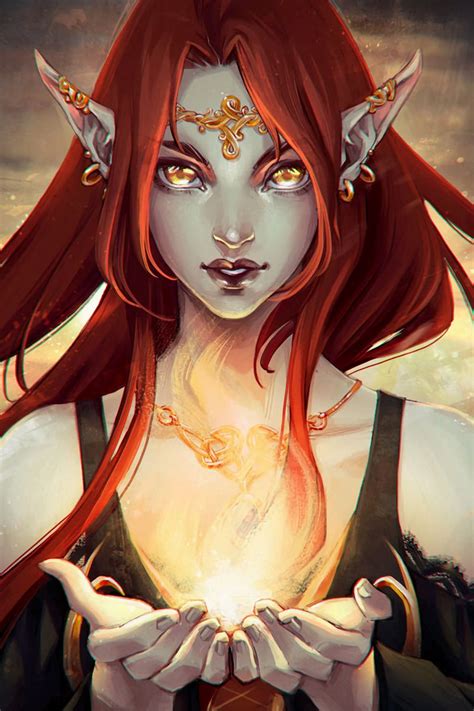 Download Wallpaper 800x1200 Elf Girl Fire Art Iphone 4s4 For