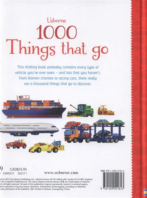 Usborne 1000 Things That Go By Taplin Sam 9781409551843 Brownsbfs