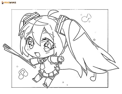 Cute Hatsune Miku Coloring Pages