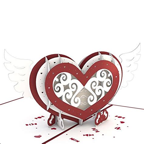 lovepop winged heart pop up card 3d card valentine s day card romance card card for wife