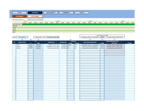 Reservation Calendar Spreadsheets Microsoft And Open Office Templates