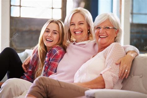 Grandmother With Mother And Adult Daughter Stock Photo By