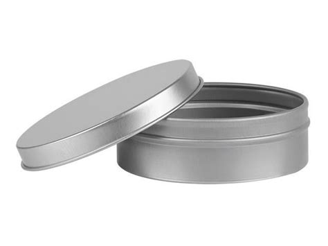 Flat Round Tin With Lid 4 Oz Tin Containers Jar Storage Metal Tins
